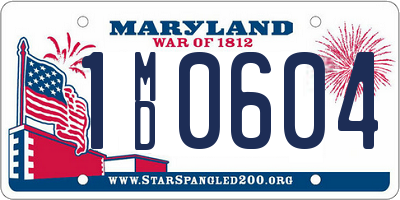 MD license plate 1MD0604
