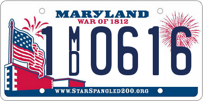 MD license plate 1MD0616