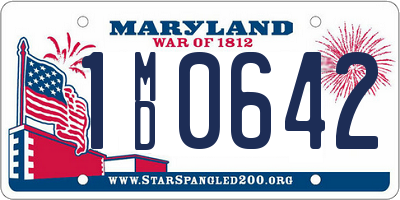MD license plate 1MD0642