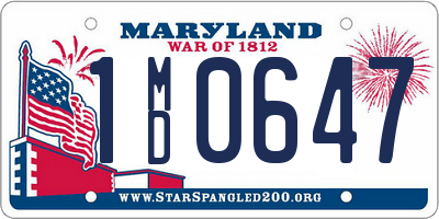 MD license plate 1MD0647