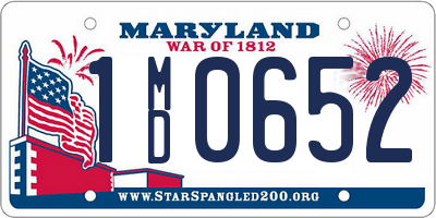 MD license plate 1MD0652