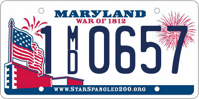 MD license plate 1MD0657