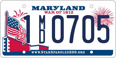 MD license plate 1MD0705