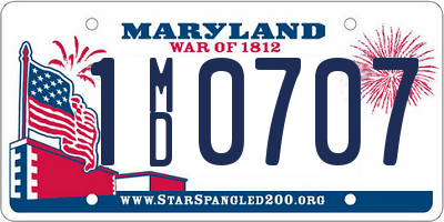 MD license plate 1MD0707