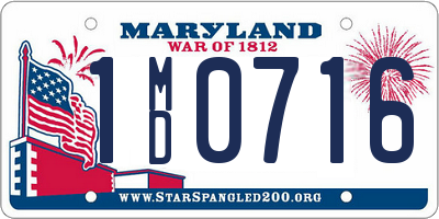MD license plate 1MD0716