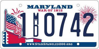 MD license plate 1MD0742