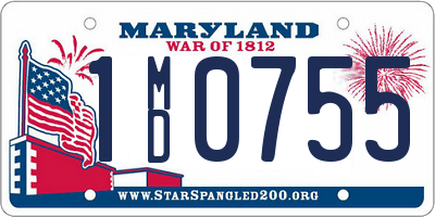 MD license plate 1MD0755