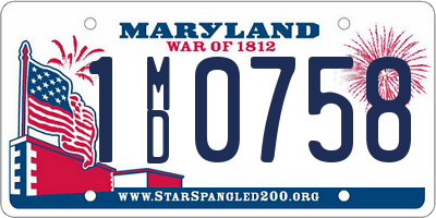 MD license plate 1MD0758