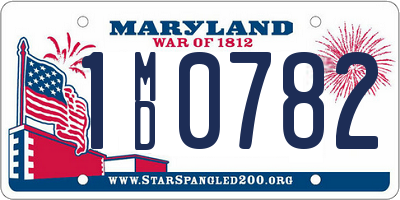 MD license plate 1MD0782