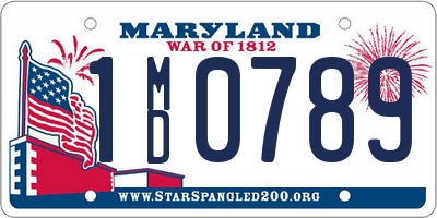 MD license plate 1MD0789