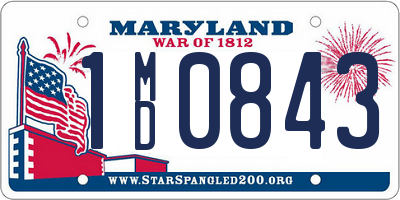 MD license plate 1MD0843