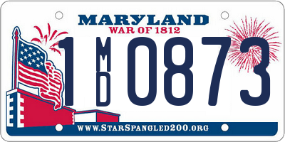 MD license plate 1MD0873