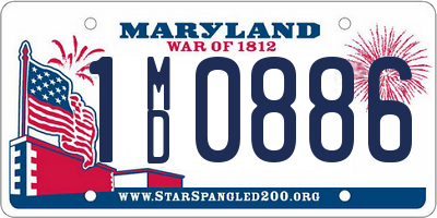 MD license plate 1MD0886