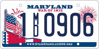 MD license plate 1MD0906