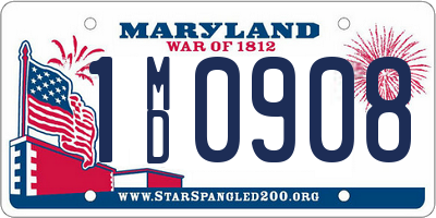 MD license plate 1MD0908