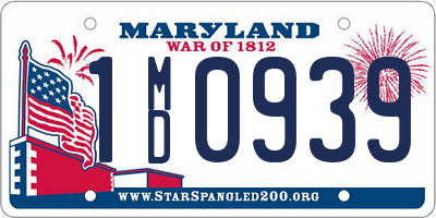 MD license plate 1MD0939