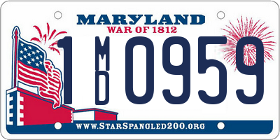 MD license plate 1MD0959