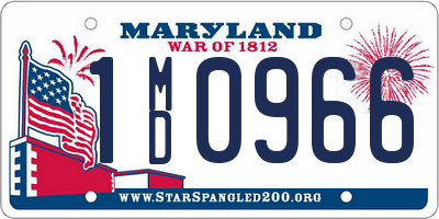 MD license plate 1MD0966