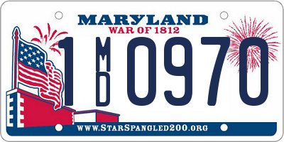 MD license plate 1MD0970