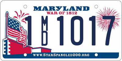 MD license plate 1MD1017