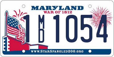 MD license plate 1MD1054