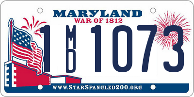 MD license plate 1MD1073