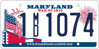MD license plate 1MD1074