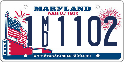 MD license plate 1MD1102