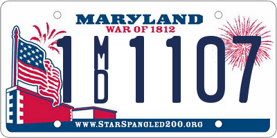 MD license plate 1MD1107