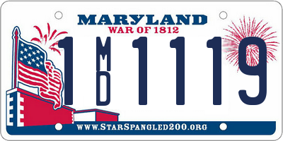 MD license plate 1MD1119