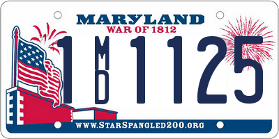 MD license plate 1MD1125