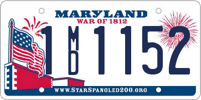 MD license plate 1MD1152
