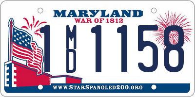 MD license plate 1MD1158