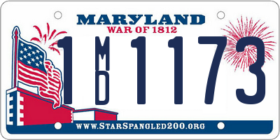MD license plate 1MD1173