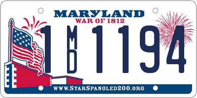 MD license plate 1MD1194