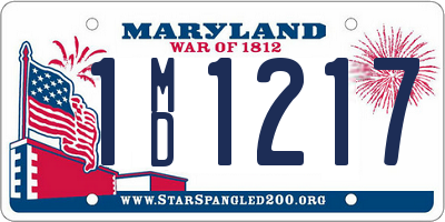 MD license plate 1MD1217