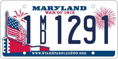 MD license plate 1MD1291