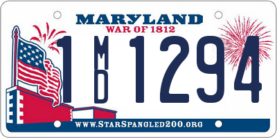 MD license plate 1MD1294
