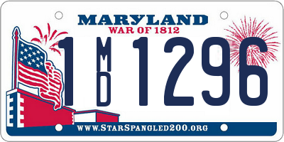 MD license plate 1MD1296