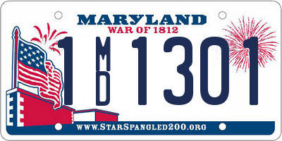 MD license plate 1MD1301