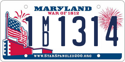 MD license plate 1MD1314