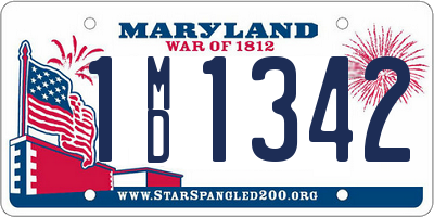 MD license plate 1MD1342