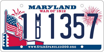 MD license plate 1MD1357