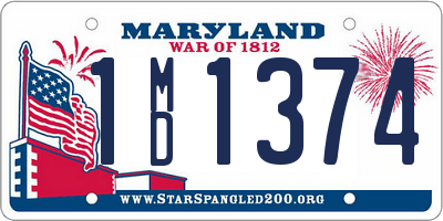 MD license plate 1MD1374
