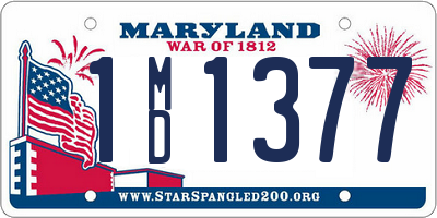 MD license plate 1MD1377