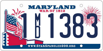 MD license plate 1MD1383