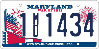 MD license plate 1MD1434