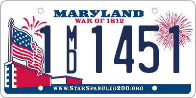 MD license plate 1MD1451