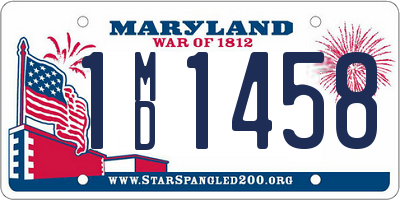 MD license plate 1MD1458