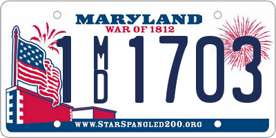 MD license plate 1MD1703